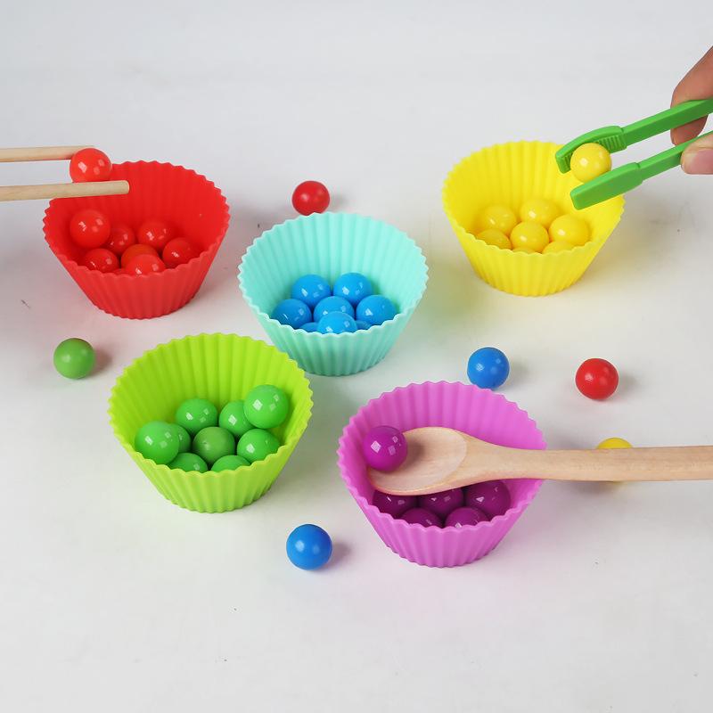 Montessori Bead Matching Game: Enhance Intelligence, Color Recognition, and Hand-Eye Coordination for Kids