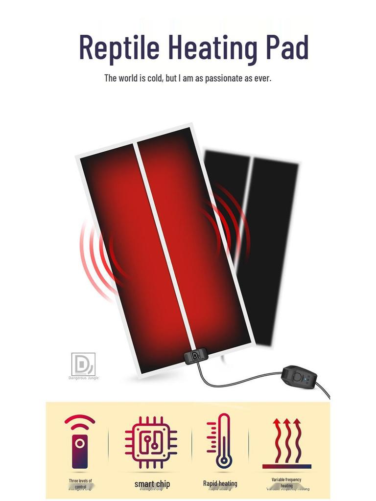 DJPet Нагревательная подстилка для рептилий с контролем температуры для змей, пауков, черепах, гекконов и ящериц