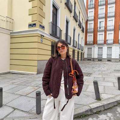 Осенне-зимняя уличная мода Свободная стеганая хлопковая куртка