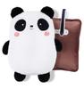 Rechargeable Hot Water Bottle with Large Insulated Heat Retains Heat for Includes Fluffy Prevents Overheat No Hot Water Changes Cute Panda Warmer for