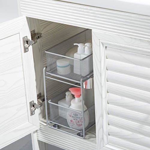 Bremoon Under-Sink Rack, Large Capacity Storage with Sliding Drawers, 2 Tiers, Kitchen Storage, Under-Bathroom Storage Rack, Kitchen Rack, Kitchen Org