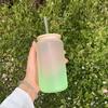 3D Printing Glass Straw Cup Thermal Sublimation Gradient Frosted Coke Mason Cup