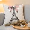 Cushion Cover  Linen  SkinFriendly Soft Decorative Case For Sofa Home Decor Classic France Eiffel Tower Pillow cover