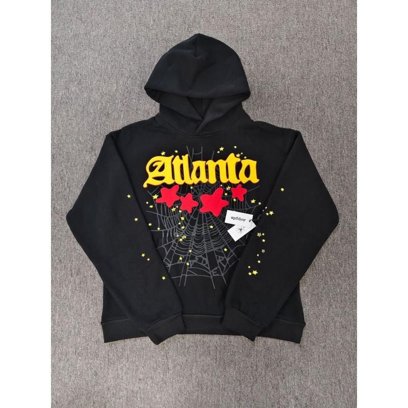Mens Heavyweight 450g Cotton Hoodie With 3D Puff Print Spider Streetwear Loose Fit Pullover Sweatshirt