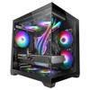 Mars Gaming MC-VIEW2, Корпус MicroATX, Двойное закаленное стекло, 1x 120мм FRGB вентилятор, 240мм охлаждение, Двойной отсек, Черный