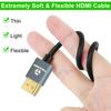 Thsucords Ultra Thin 8K 4K HDMI Cable 1M Slim Flexible Soft High Speed HDMI Lead 48Gbps Compatible with Roku Qualified Billing Available & 2.1