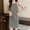 Корейское ретро-полосатое платье-безрукавка - летний стиль для женщин, милая и стильная узкая юбка на бедрах