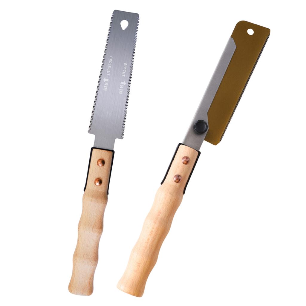 Двусторонняя пила в японском стиле с нескользящей деревянной ручкой, ручной инструмент для точной резки по дереву