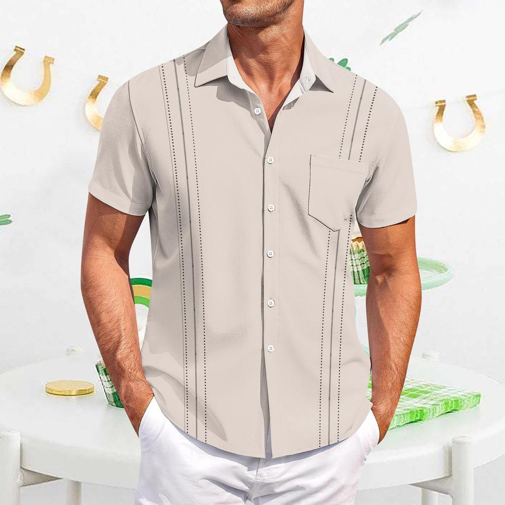 Men's Casual Short-sleeved Shirt Slim Fit Stylish Men's Hawaiian Print