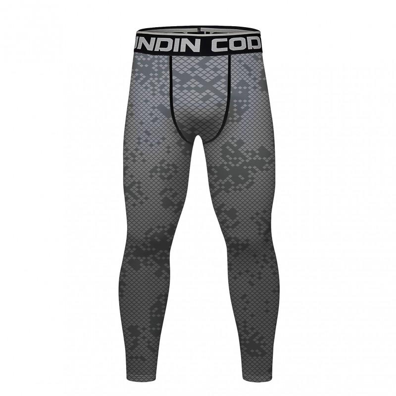 Mens 4-Season Breathable Athletic Set: Quick-Dry Compression Top Pants With Print Design Running Cycling Gym