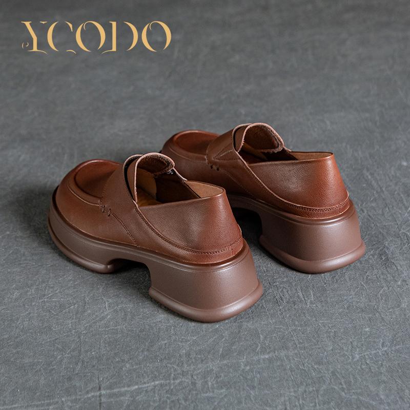 Женские весенние, летние и осенние лоферы из натуральной кожи на толстом каблуке, тапочки, кожаная обувь для двух видов обуви