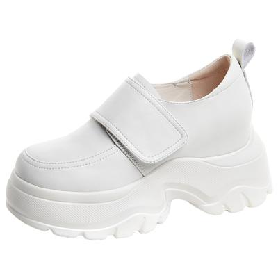 Мода 9,5 см Натуральная кожа Женские туфли на платформе и танкетке Балетки Роскошные туфли Мэри Джейн Пилы Мюли Сапоги Крючок Весна Осень Весенняя обувь