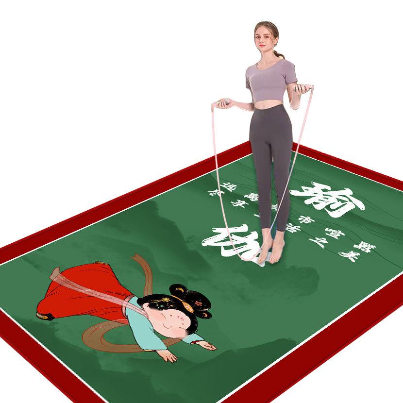 Звуконепроницаемый нескользящий амортизирующий коврик для прыжков со скакалкой, йоги и танцевального фитнеса