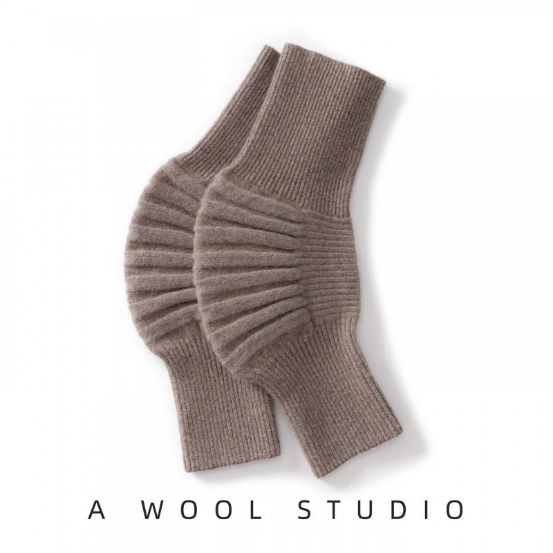 100% Wool Knee Warmers Men Women Thick Knitted Joint Support Cold Weather Cycling Running Fitness Fishing