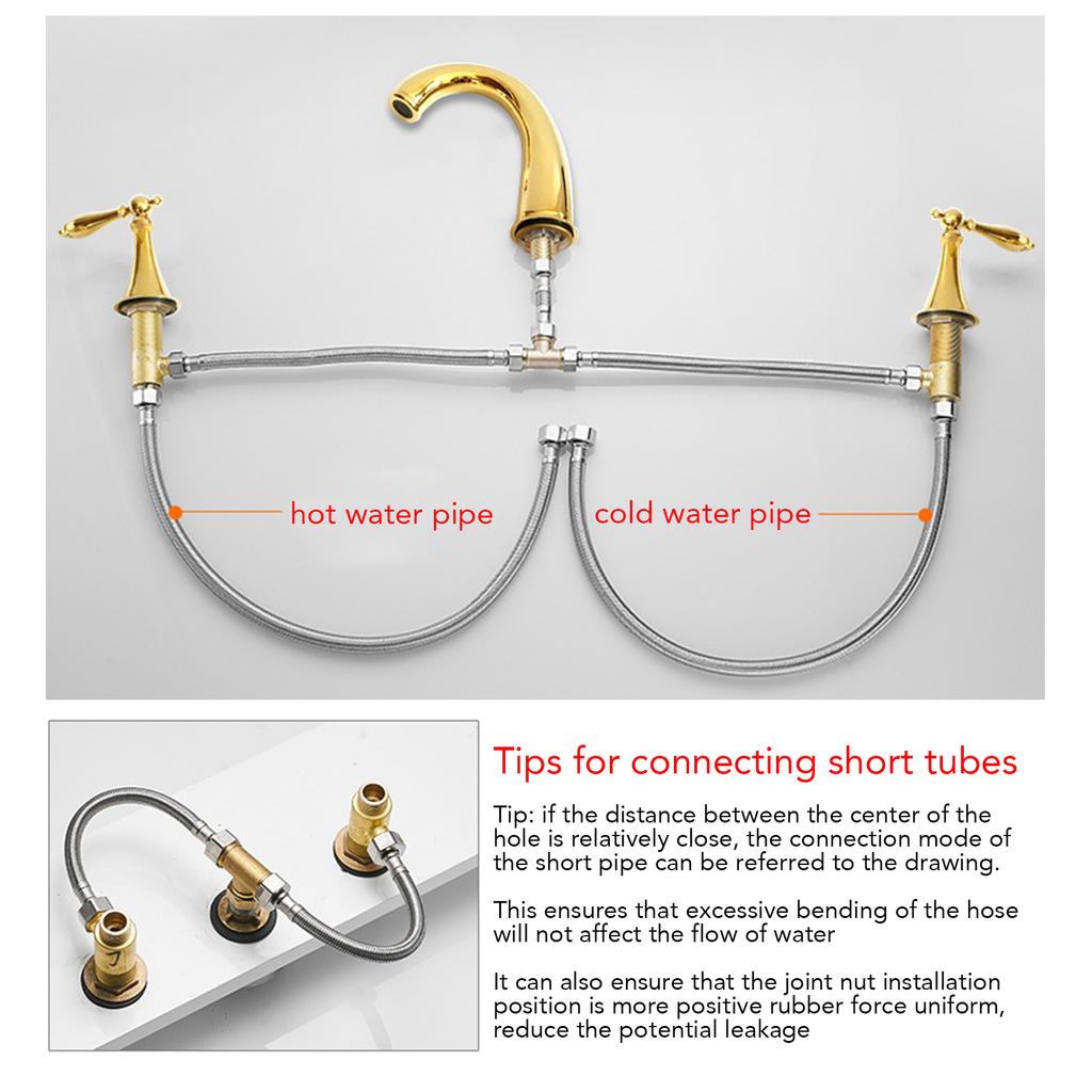 Смеситель с двумя ручками, раздельный смеситель с двумя ручками, полностью медный смеситель для раковины с тремя отверстиями, европейский смеситель для раковины в ванной комнате