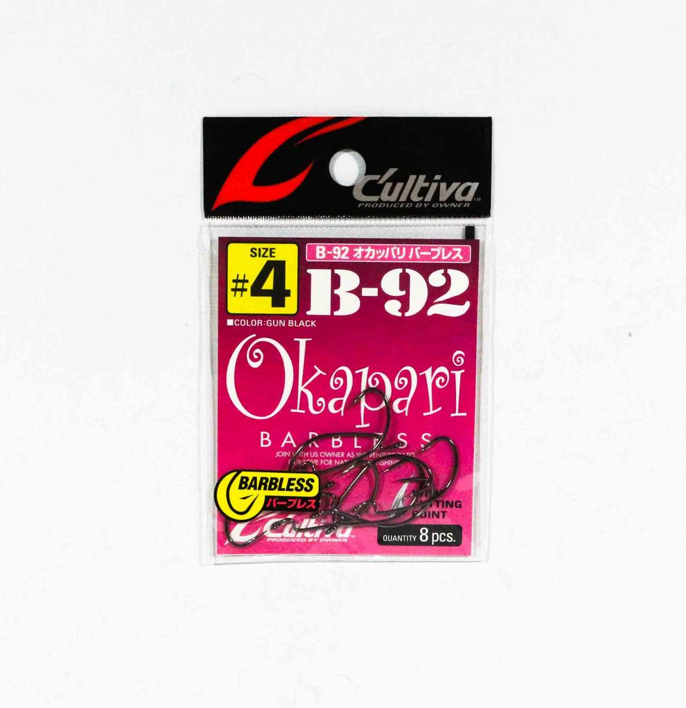 Owner B-92 Worm Hook Okapari Barbless Size 4 (5481)