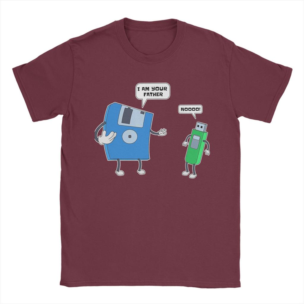 Компьютер Отец Сын Дискетный Инженер Футболка Летняя Популярные Футболки Мужские 100% Хлопок Футболки С Коротким Рукавом Y2K Базовая Футболка