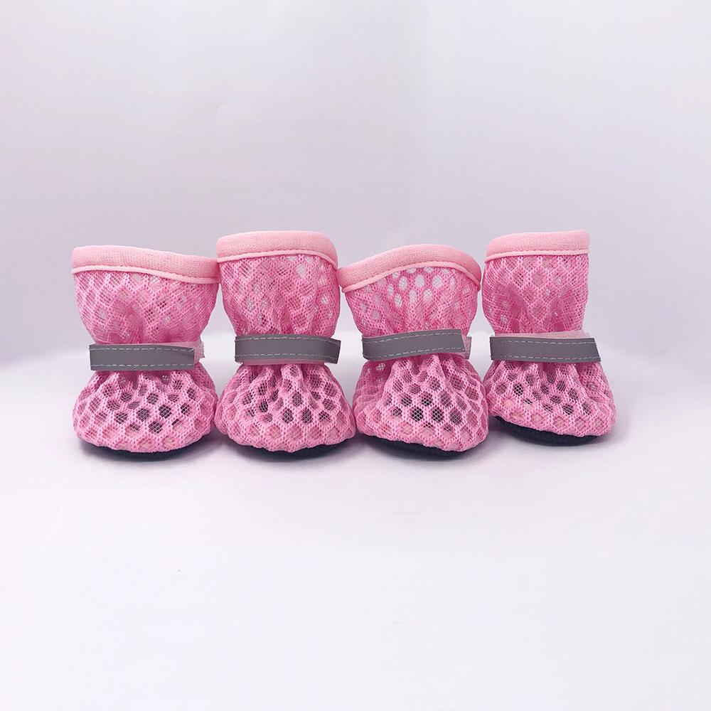 4 шт./компл. обувь для собак для маленьких и средних собак, кошек, нескользящая сетка, дышащие, светоотражающие ботинки для щенков, обувь для чихуахуа, йоркширского мопса