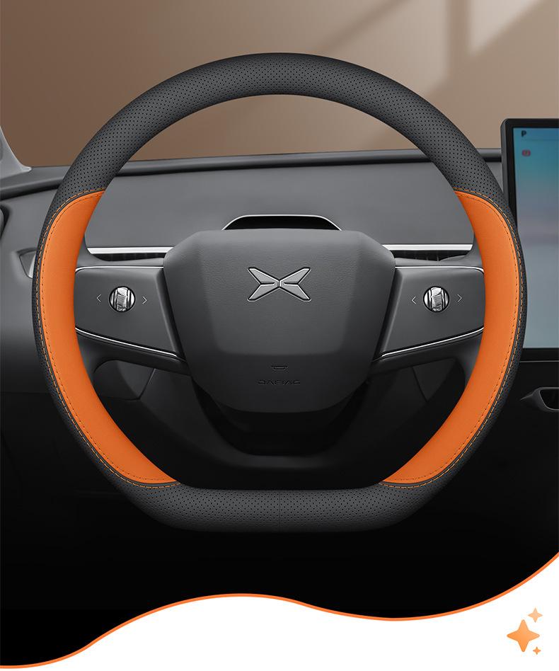 Genuine Leather Steering Wheel Cover for XPeng MONA M03, P7, G6, X9, G7