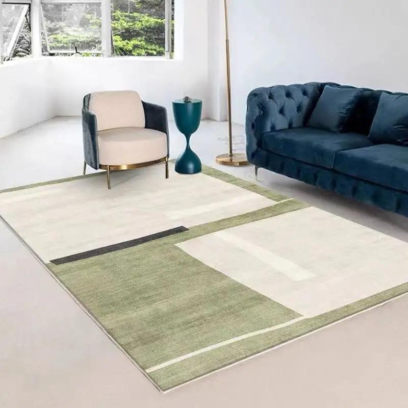 Modern Style Green Rugs for Bedroom Washable Study Floor Mat Home Fluffy Soft Rug Large Area Living Room Decoration Plush Carpet