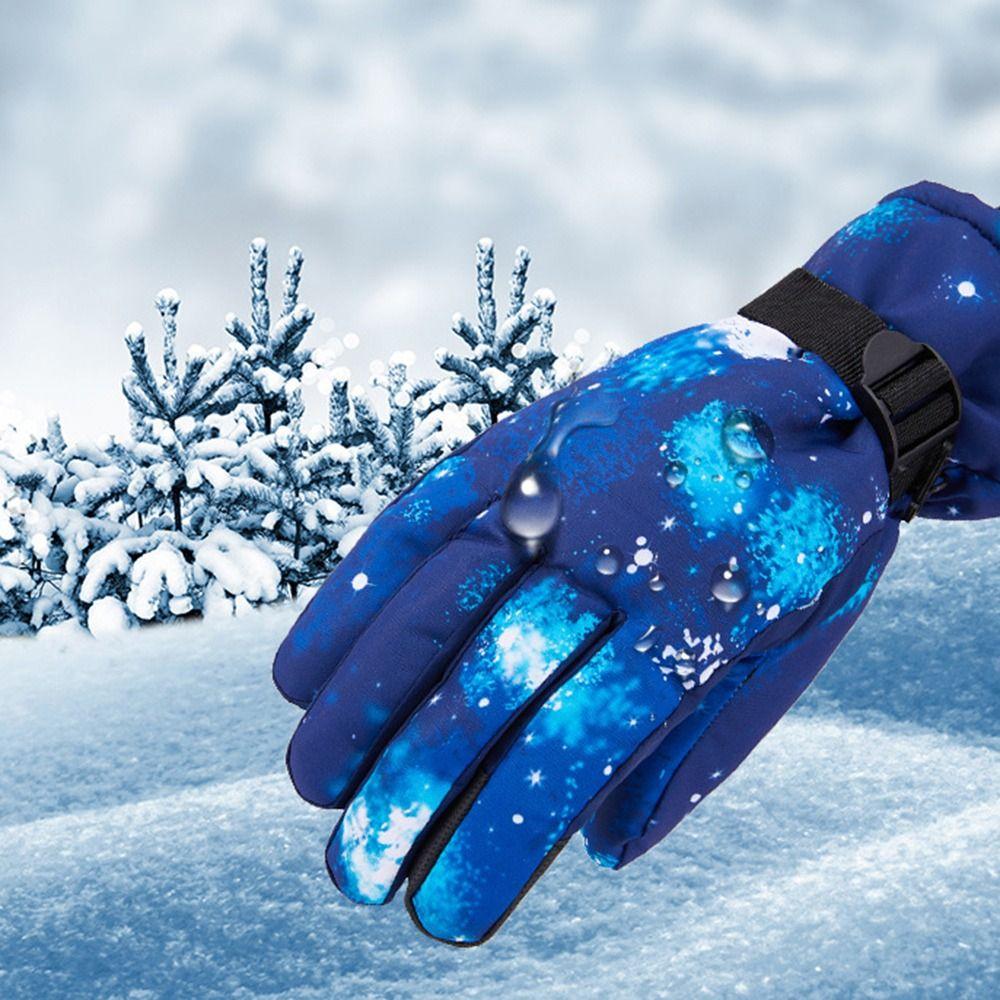 Warm Children Ski Gloves Non-slip Kids Winter Mittens Cute Snow Gloves Ski