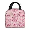 Axolotl Babies Cute Pink Pattern Insulated Lunch Bag  Pet Animal Women Kids Cooler  Thermal Portable  Pack Tote