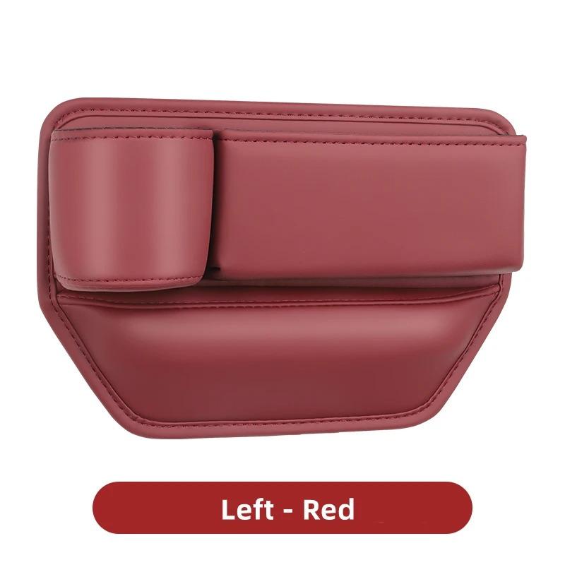 PU Leather Car Seat Gap Organizer Multifunction Console Crevice Filler Side Storage Box with Cup Holder Car Interior Storage Poc