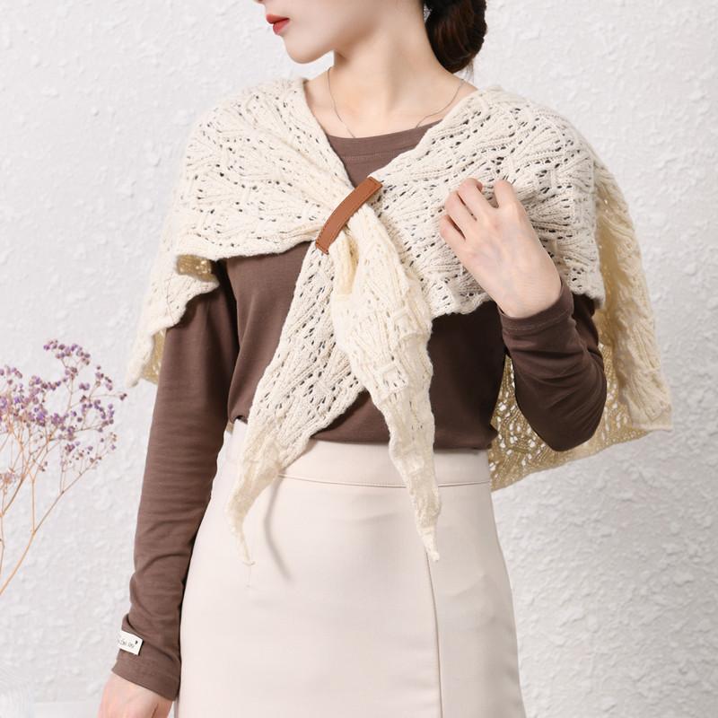 Newest Fashion Hollow Out Knitting Cotton Shawl For Woman Solid Color Elegant Scarf Casual Ladies Sun Protection Poncho 150*45cm