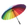 Зонт с длинной ручкой, 24 спицы, большой ветрозащитный, усиленный, прямой, для отдыха на природе, подарок, радуга