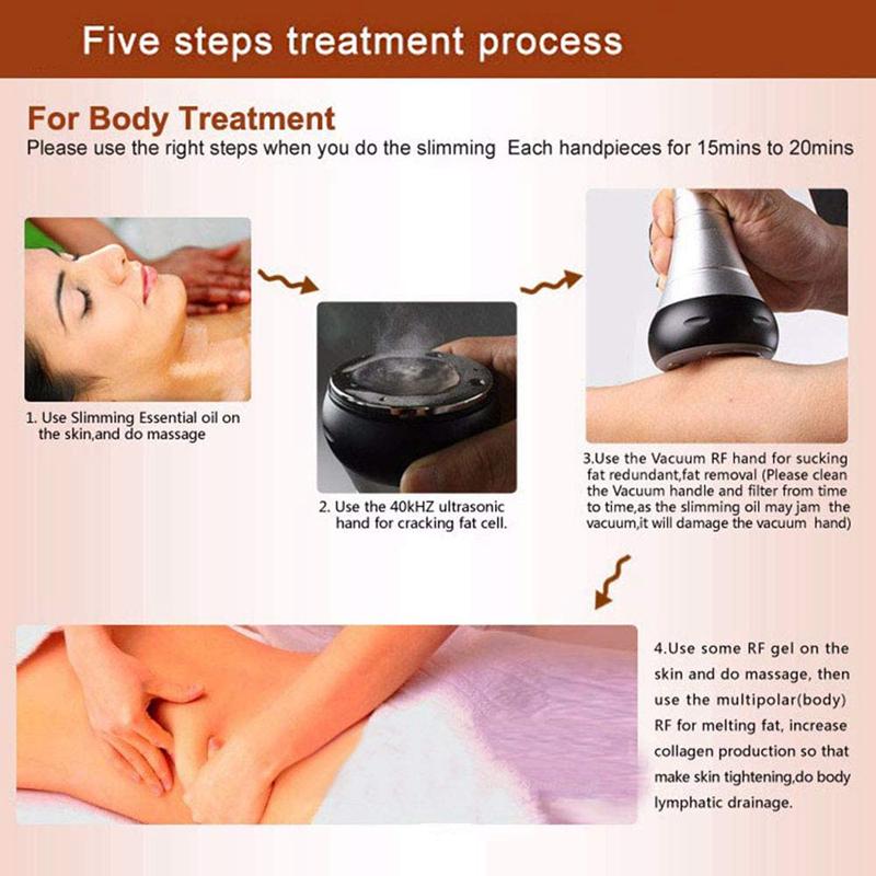 6 в 1 RF радиочастотный спа-шейпер для тела и лица 40 К машина для похудения вакуумный липо-лазерный кавитационный прибор инструмент для сжигания жира
