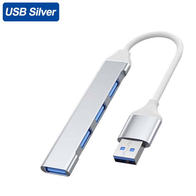 4-портовый концентратор USB 3.0 USB-концентратор Высокоскоростной разветвитель типа c 5 Гбит/с для ПК Компьютерные аксессуары Многопортовый концентратор 4 порта USB 3.0 2.0
