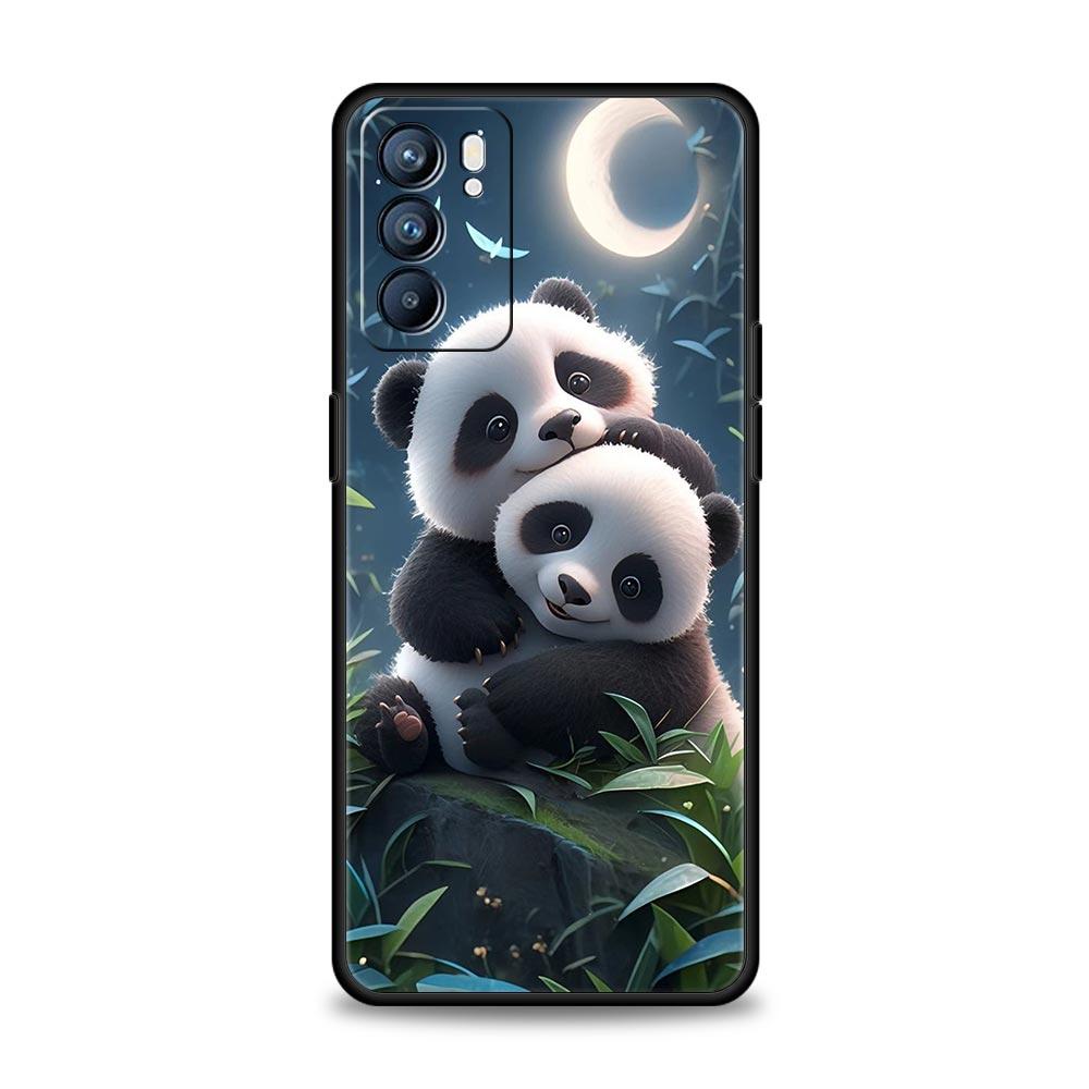Чехол для телефона с пандами для Oppo Reno 13 12 11 10 7 F Find X5 X6 A98 A80 A79 A78 A57 A54 A31 A17 Pro 5G Мягкий ТПУ Чехол Fundas Сумки