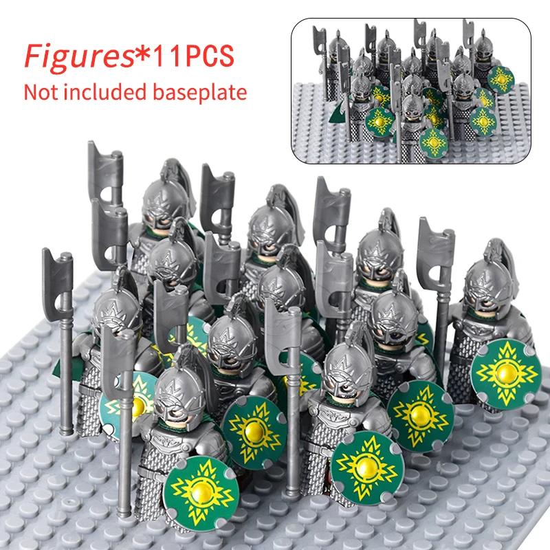 MOC Средневековый Гном Воин Эльфы Рыцари lotr Фигурки Строительные Блоки Аксессуары Броня Щит LOTR DIY Игрушки Для Детей подарок