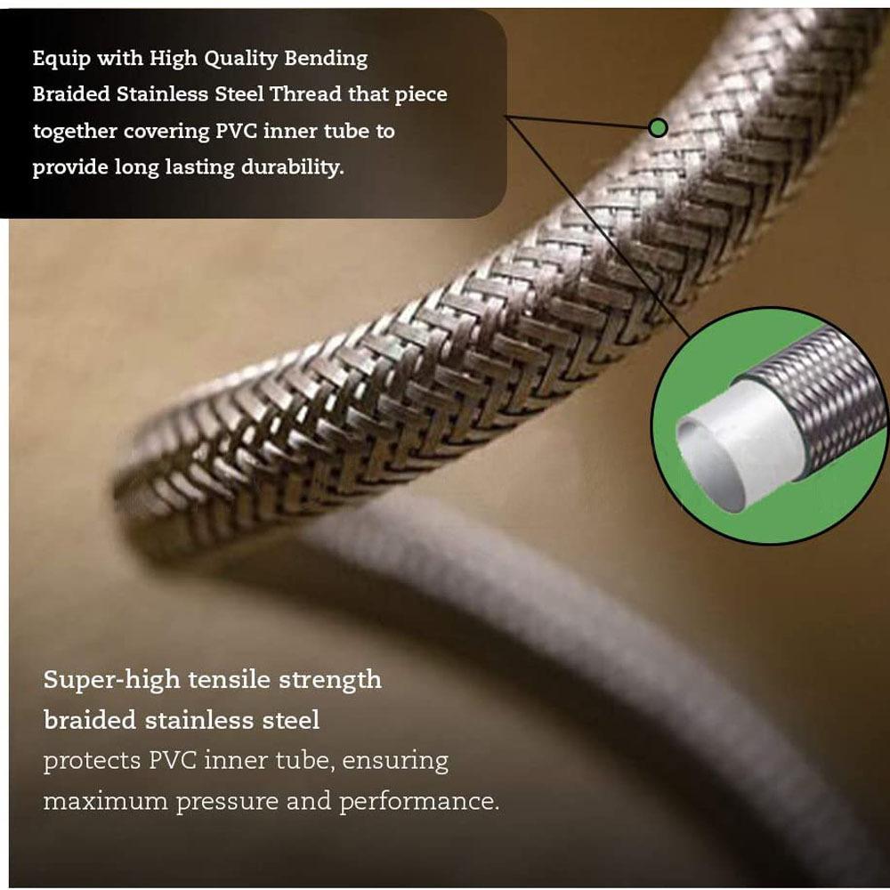 1 шт. североамериканский шланг для сантехники с оплеткой из нержавеющей стали 304, шланг для подачи туалетной воды длиной 7/8'-9/16', труба для холодной и горячей воды