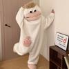 Plush Texture Big Mouth Onesie Pajamas Thicken Cosplay Costume Sleep Dress Hooded Pajamas  Unisex