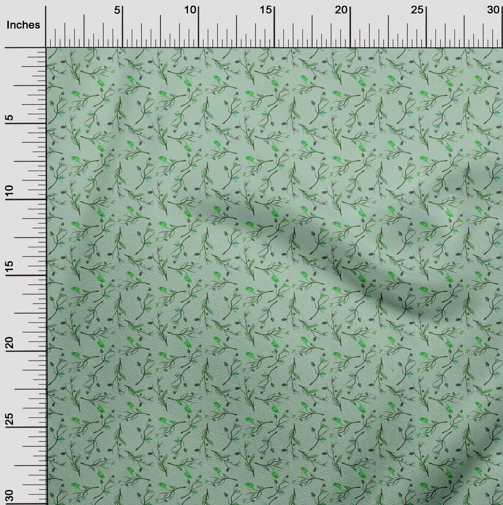 oneOone Cotton Flex Dusty Teal Green Fabric Autumn Fabric For Sewing Printed Craft Fabric By The Yard 40 Inch