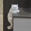1pc Simulation Cat Furry Hanging Ornaments Realistic Cat Decorative Animal Figurines Plush Desktop Kitten Model Home Hanging Decor