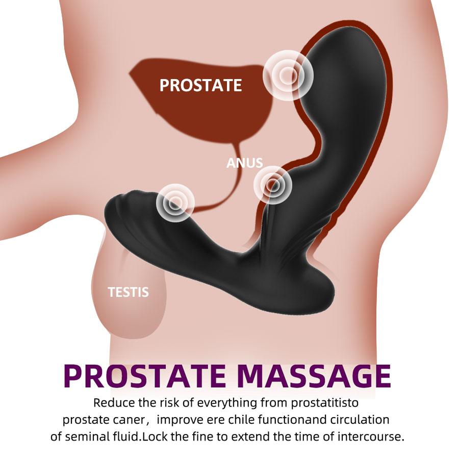 Male Prostate Massager Remote Control Anal Vibrator 10 Modes Full Silicone Testis Stimulate Anus Butt Plug Toy Adult Sex Men Masturbator