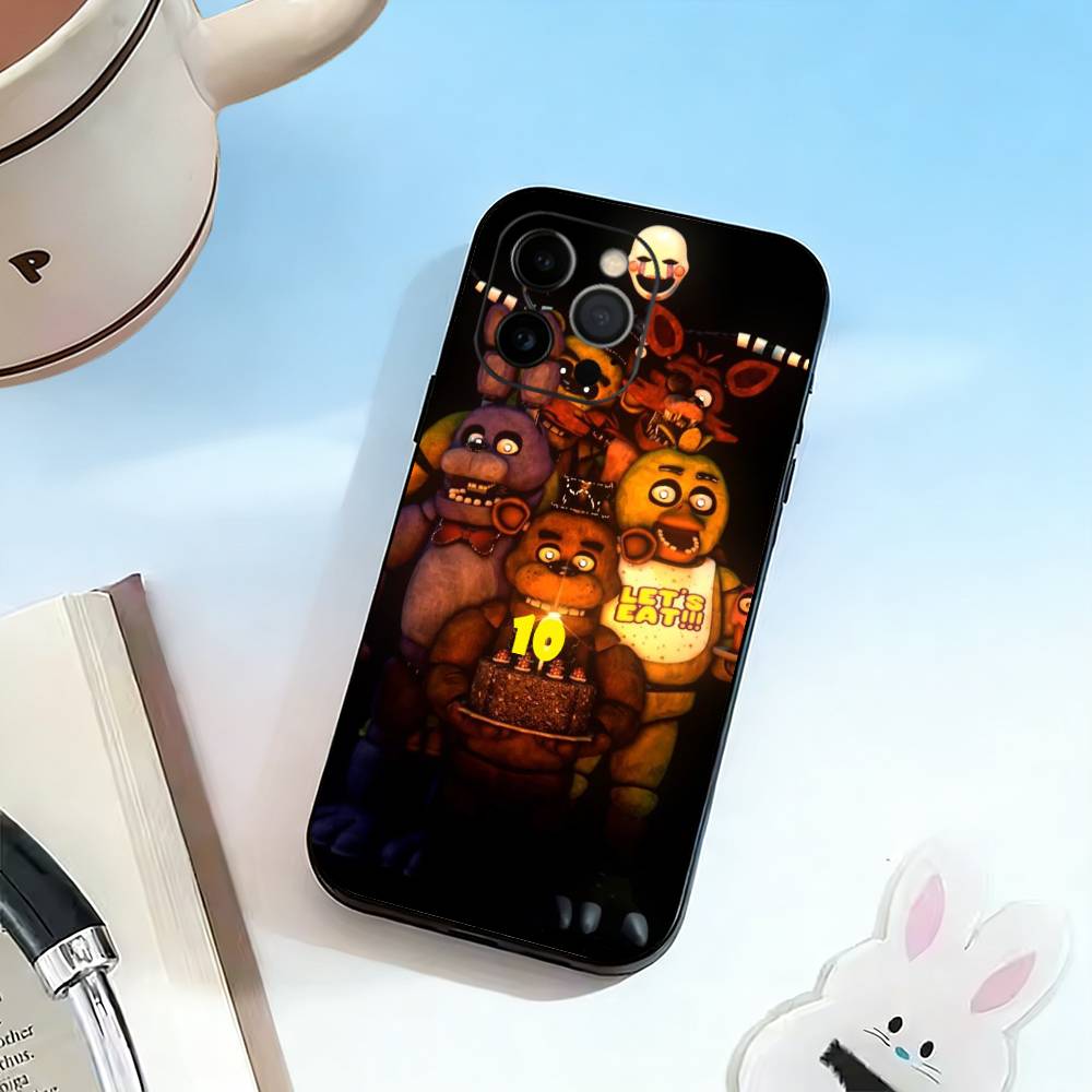D-FNAF-T-Five-Nights-at-Freddy's Чехол для телефона iPhone 17, 16,15,14,13,12,11 Plus,Pro Max, Другие Мягкий Черный Чехол