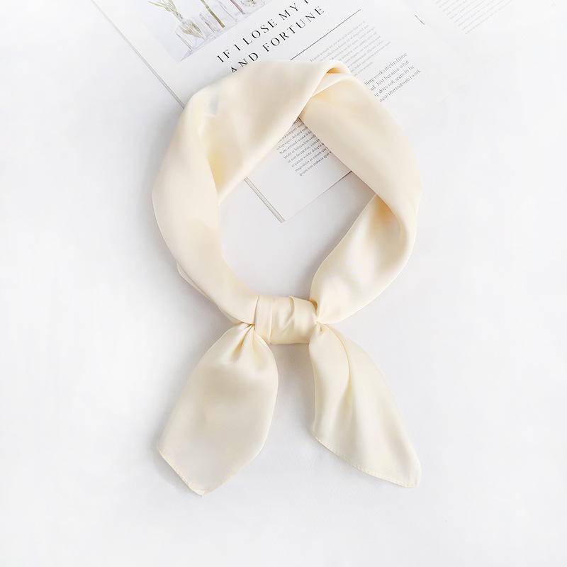 New Solid Colors Neckerchief Hijab Scarf For Women Silk Satin Headband Hair Scarves Female Square Shawls Head Scarfs For Ladies