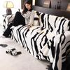Plush Sofa Cover Cloth Autumn and Winter Zebra Pattern Light Luxury High Sense Bunny Cashmere One Piece Non-Slip Full Cover Sofa Cover