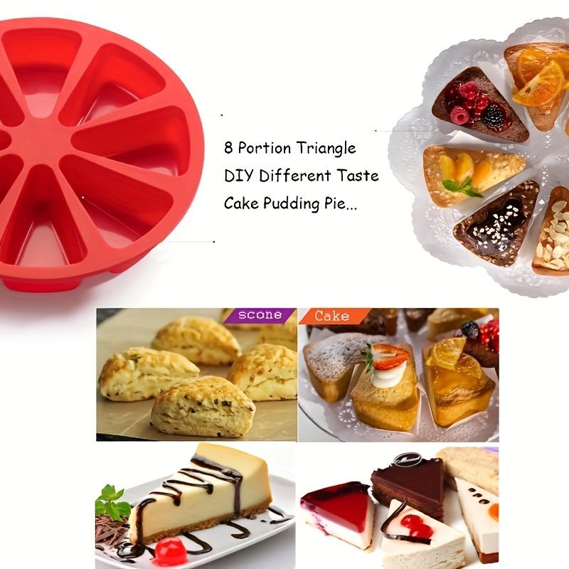 Набор силиконовых форм для выпечки треугольной формы - Антипригарная форма для выпечки на 8 ячеек для брауни, блинов, кексов и т. д.. - Идеально для свадеб, фестивалей и ежедневной выпечки