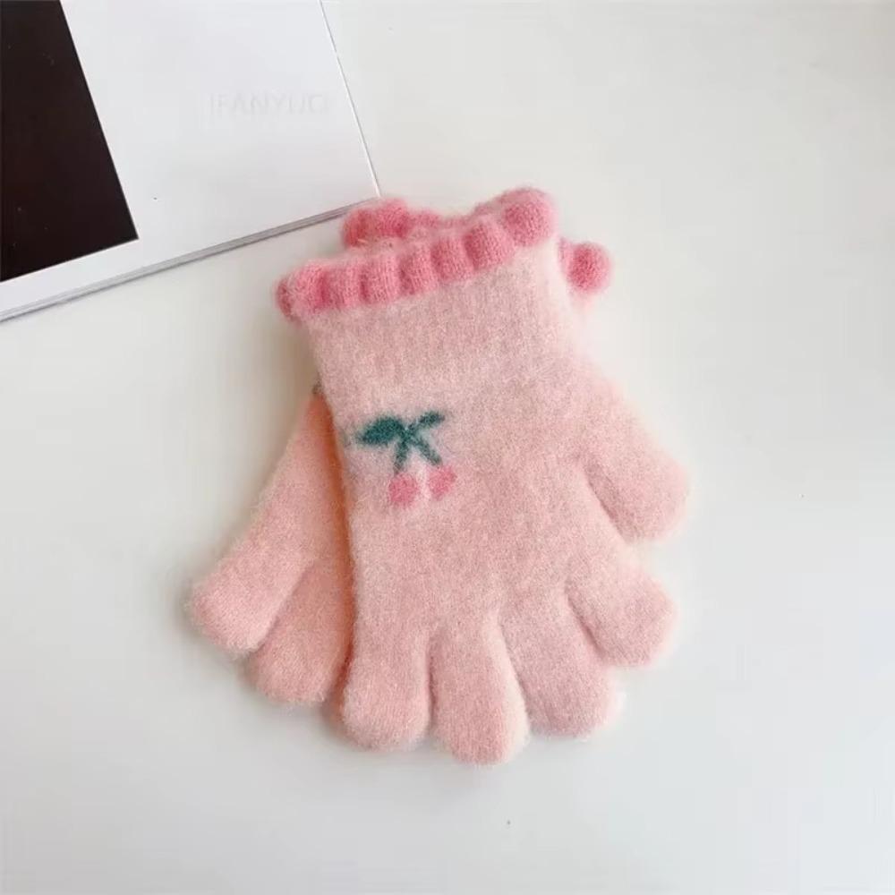 Five Finger Cycling Mittens Windproof Baby Gloves Cute Kids Warm Gloves Winter