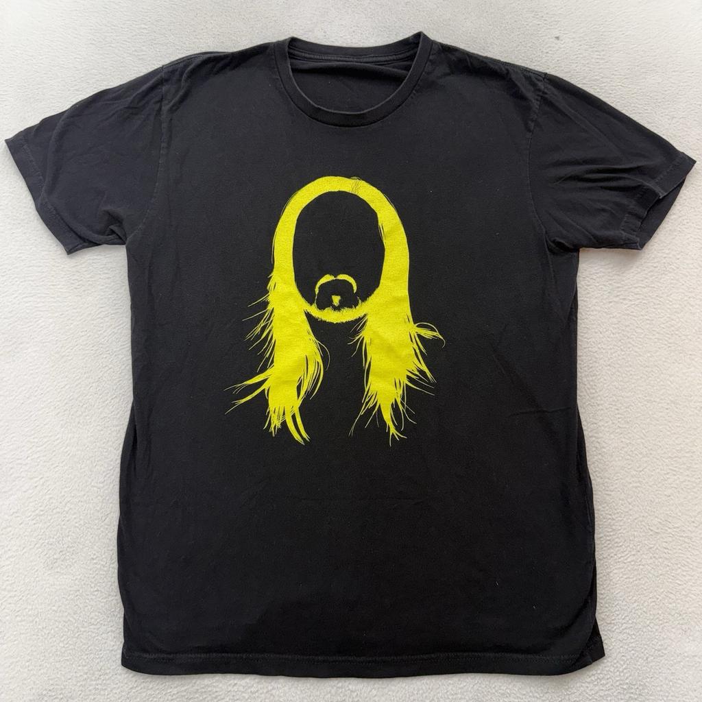 DJ Steve Aoki Short Sleeve Black Logo T-Shirt M EDM Double Sided Graphic Unisex T-Shirt