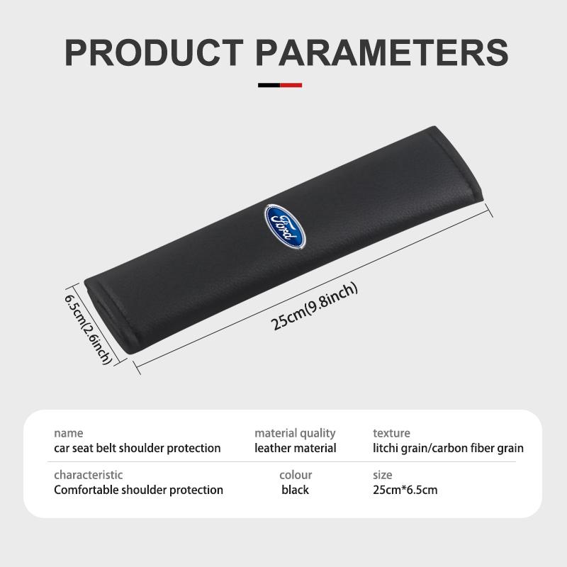 For Ford Car Safety Belt Shoulder Cover Carbon Fiber Texture Comfort Cushion mk2 mk3 Ranger Mondeo mk4 S-MAX Kuga Mustang Fusion w11