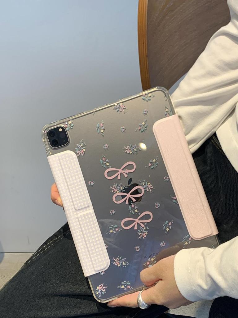 Чехол для iPad Pro 2021 / iPad Mini 6 с цветочным принтом и тремя бантами
