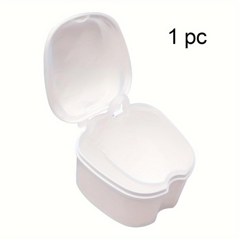 Portable Denture Case - Double Layer Storage Box with Drainage Holes & Cleaning Net, Travel-Friendly Brace/Keeper Container