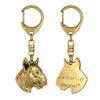 Bull Terrier, Bully III - Gilded Key Ring with Dog In Gift Box, Handbag Decoration, Luxury Accessory by Brand