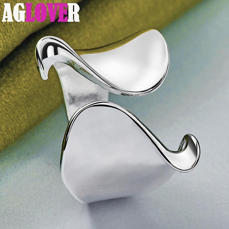 Ювелирные изделия из стерлингового серебра 925 пробы с изогнутой гладкой поверхностью