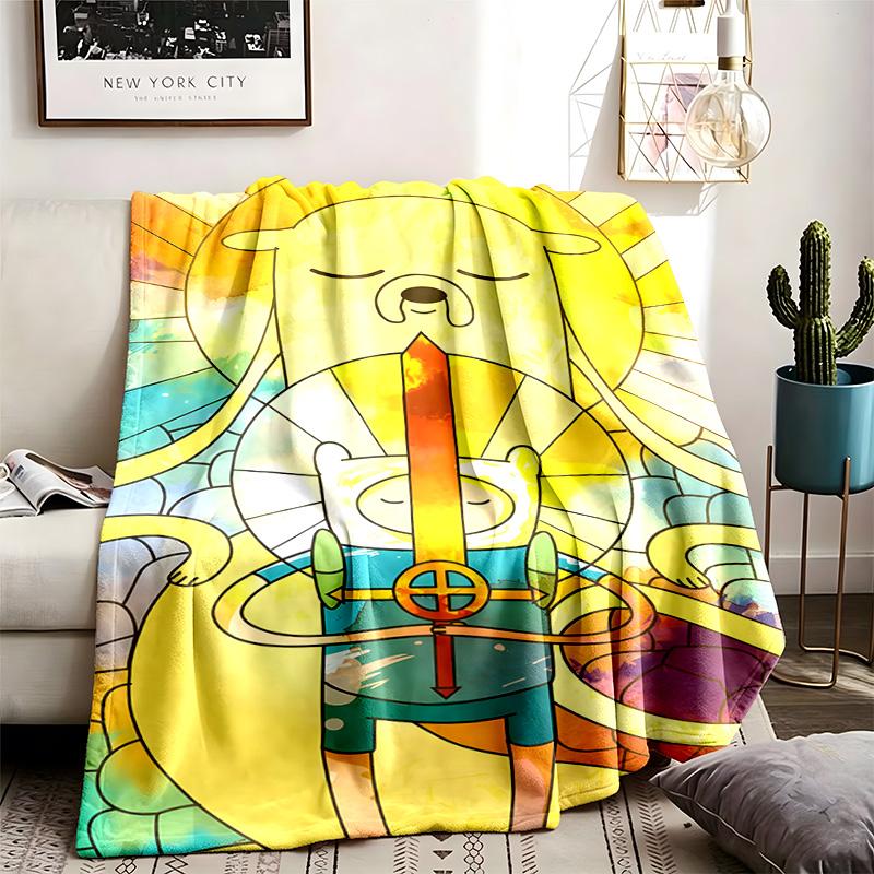 Adventure Time Theme Blanket Suitable For The Sofa Camping And Travel Made Of Soft Flannel Material An Ideal Gift For Occasions Such As Birthday